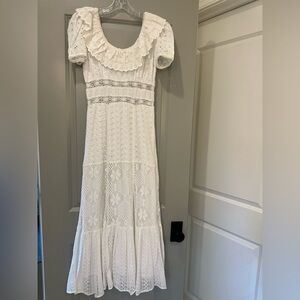 LoveShackFancy White Eyelet Maxi Dress